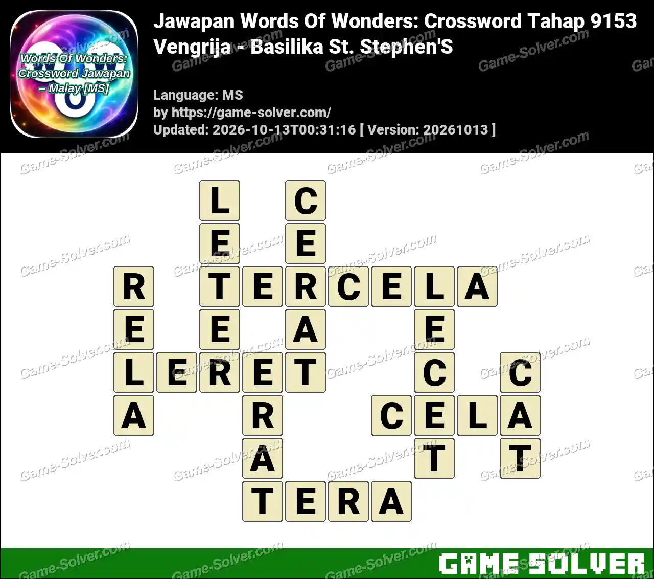 Jawapan Words Of Wonders: Crossword Tahap 9153 – Vengrija – Basilika St. Stephen’S